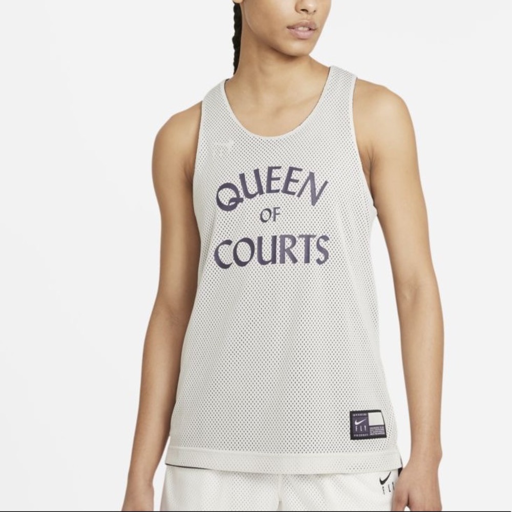 Nike Reversible Basketball Jersey In ivory and Dark Raisin sz M
